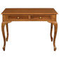 Stewart Queen Ann Style Solid Mahogany Desk 2 Drawers 105cm in Light Pecan - Chocolate Wood