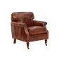 BUCKINGHAM AGED LEATHER ARMCHAIR WITH BRASS STUD DETAILING - MyChocolateWood