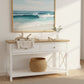 CHRISTA HAMPTON SOLID ACACIA 2-DRAWER CONSOLE TABLE HALL TABLE LIGHT OAK/WHITE - MyChocolateWood