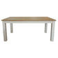 CHRISTA HAMPTON SOLID ACACIA DINING TABLE 210CM LIGHT OAK TOP WHITE BASE - MyChocolateWood