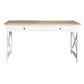 CHRISTA HAMPTON SOLID ACACIA 2-DOOR DESK  LIGHT OAK TOP/WHITE BASE - MyChocolateWood