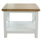 CHRISTA HAMPTON SOLID ACACIA LAMP TABLE/SIDE TABLE LIGHT OAK TOP WHITE BASE - MyChocolateWood