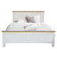 Christa Hampton Solid Acacia Bed in Light Oak & White - Chocolate Wood