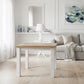 CHRISTA HAMPTON SOLID ACACIA SQUARE DINING TABLE 100CM LIGHT OAK TOP WHITE BASE - MyChocolateWood