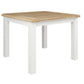 CHRISTA HAMPTON SOLID ACACIA SQUARE DINING TABLE 100CM LIGHT OAK TOP WHITE BASE - MyChocolateWood