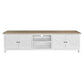 CHRISTA HAMPTON SOLID ACACIA LARGE 4-DOOR 2 NICHE TV UNIT LIGHT OAK TOP/WHITE BASE 210CM - MyChocolateWood