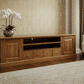 TASMANIA MAHOGANY TIMBER 2 DOORS & 4  DVD SIZE DRAWERS 200CM TV UNIT/ENTERTAINMENT UNIT IN LIGHT PECAN - MyChocolateWood