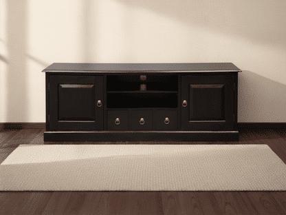 Tasmania Solid Mahogany 2 Door 3 Drawer TV / Entertainment Unit, 160cm in Chocolate - Chocolate Wood