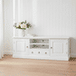 Tasmania Solid Mahogany 2 Door 3 Drawer TV / Entertainment Unit, 160cm in White - Chocolate Wood
