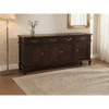 Stewart Queen Ann Style Solid Mahogany 4 Doors 4 Drawers 200cm Buffet / Sideboard in Chocolate - Chocolate Wood