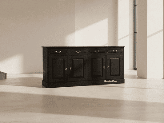 TASMANIA SOLID MAHOGANY BUFFET SIDEBOARD 4 DOORS AND 4 DRAWERS IN CHOCOLATE - MyChocolateWood