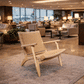 PLANTATION COLONIAL ELMWOOD CHAIR/ARMCHAIR/LOUNGE CHAIR IN NATURAL/JUTE - MyChocolateWood