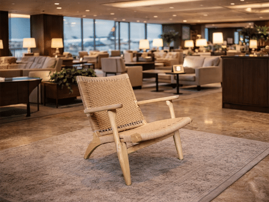 PLANTATION COLONIAL ELMWOOD CHAIR/ARMCHAIR/LOUNGE CHAIR IN NATURAL/JUTE - MyChocolateWood