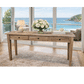 CASA RECYCLED ELM RUSTIC 3-DRAWER CONSOLE/HALL TABLE PARQUETRY TOP  180CM - MyChocolateWood