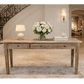 CASA RECYCLED ELM RUSTIC 3-DRAWER CONSOLE/HALL TABLE PARQUETRY TOP  180CM - MyChocolateWood
