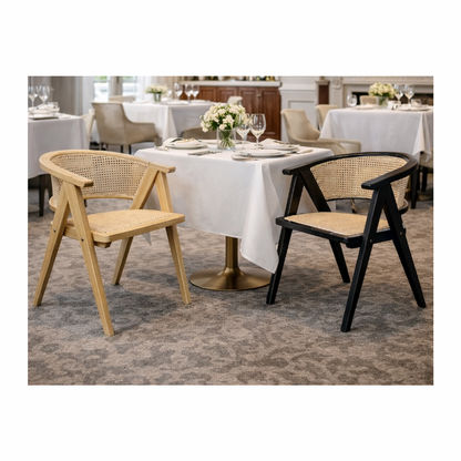 RAVELLA  SOLID ELMWOOD/RATTAN CHAIR KITCHEN CHAIR  DINING CHAIR ACCENT CHAIR NATURAL