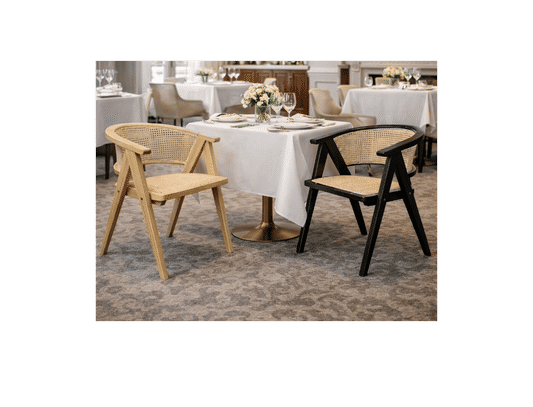 RAVELLA  SOLID ELMWOOD/RATTAN CHAIR KITCHEN CHAIR  DINING CHAIR ACCENT CHAIR NATURAL - MyChocolateWood