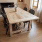 VALENCIA RECYCLED ELM DINING TABLE 184CM + 6  RECYCLED ELM BLACK BERMUDA DINING CHAIRS - MyChocolateWood