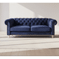 GOTCHA 3-SEATER CHESTERFIELD SOFA IN NAVY VELVET - MyChocolateWood