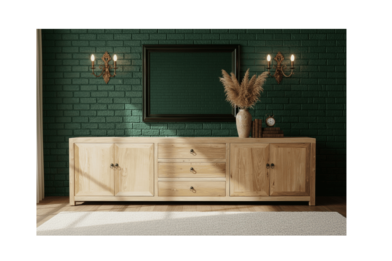 SHULI CHINESE ANTIQUE REPRODUCTION TALL 3 DRAWER 4 DOOR ENTERTAINMENT UNIT IN RECLAIMED ELM - MyChocolateWood