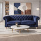 GOTCHA 3-SEATER CHESTERFIELD SOFA IN NAVY VELVET - MyChocolateWood