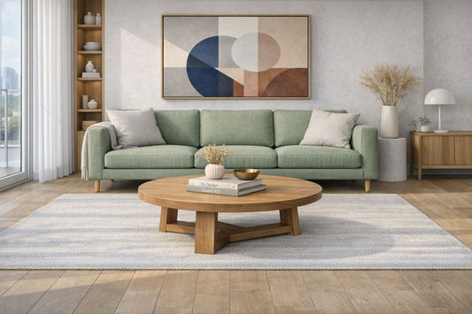 TANSY ROUND COFFEE TABLE 120CM DIA. - SOLID VICTORIAN ASH - MyChocolateWood