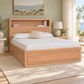 Zafran Messmate Timber Gas Lift Storage Bed with Bookcase Headboard - Chocolate Wood