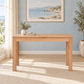 Zafran messmate timber desk 120 x 50 x 75cm in natural on a white background - Chocolate Wood