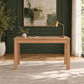 Zafran solid messmate timber writing desk 120cm with brass lamp against a dark green panelled wall - Chocolate Wood