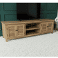 PALM BEACH LOUVRE STYLE TV/ENTERTAINMENT UNIT 4 DOORS & 2 SHELVES SOLID OAK - MyChocolateWood
