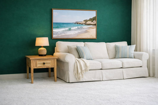 PALM BEACH LAMP TABLE 1 DRAWER LOUVRE STYLE IN SOLID OAK - MyChocolateWood