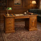 Dakota Solid Mahogany Writing Desk 160cm in Light Pecan - Chocolate Wood
