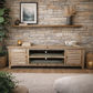 VILLA RUSTIC LOUVRE STYLE TV/ENTERTAINMENT UNIT 2 DOORS IN RECYCLED ELM 200CM - MyChocolateWood
