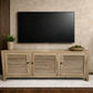 VILLA 3 DOORS TALL LOUVRE STYLE TV/ENTERTAINMENT UNIT IN RECYCLED ELM 160CM - MyChocolateWood