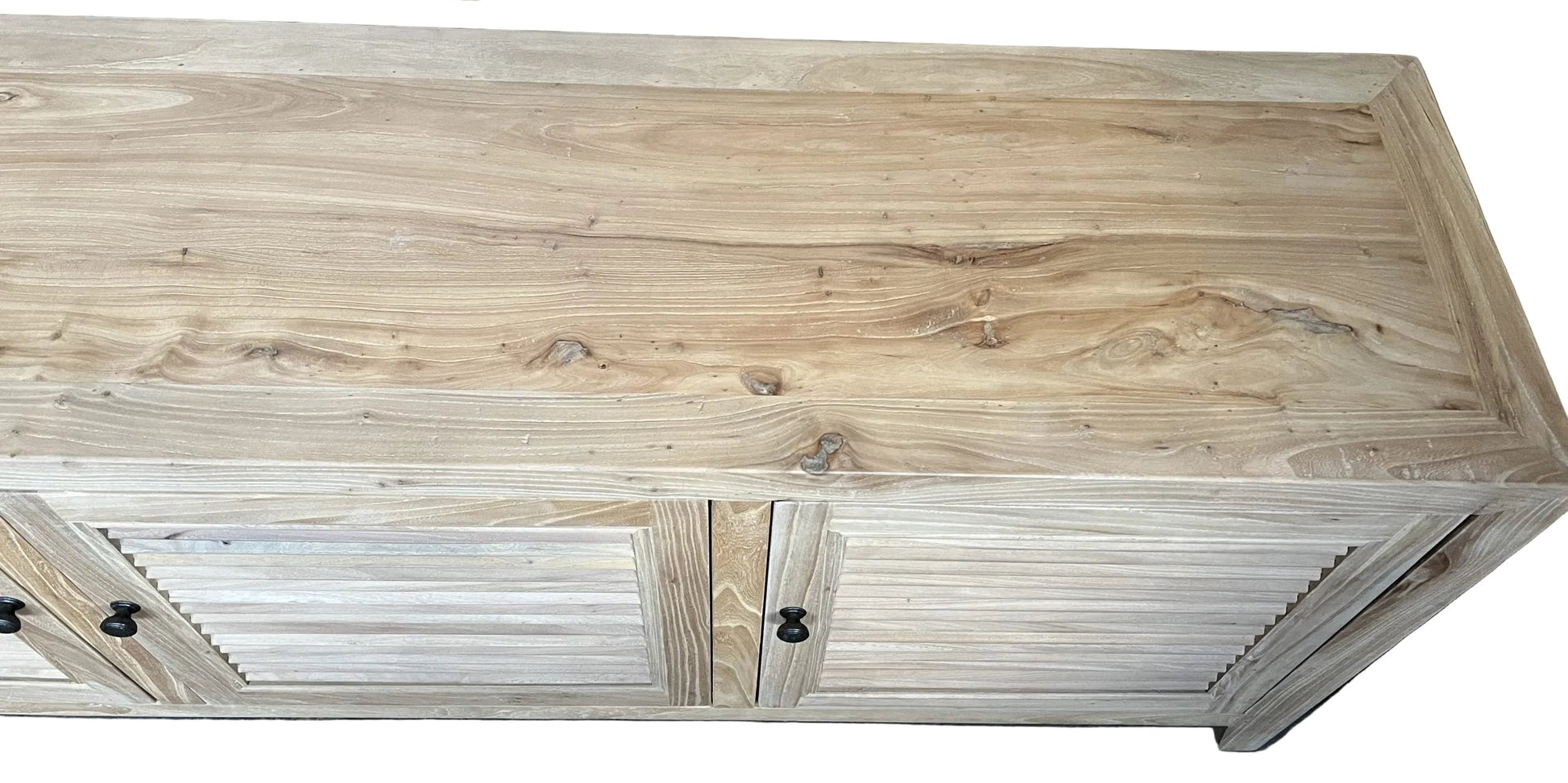 VILLA 3 DOORS LOUVRE STYLE TV/ENTERTAINMENT UNIT IN RECYCLED ELM 160CM - MyChocolateWood