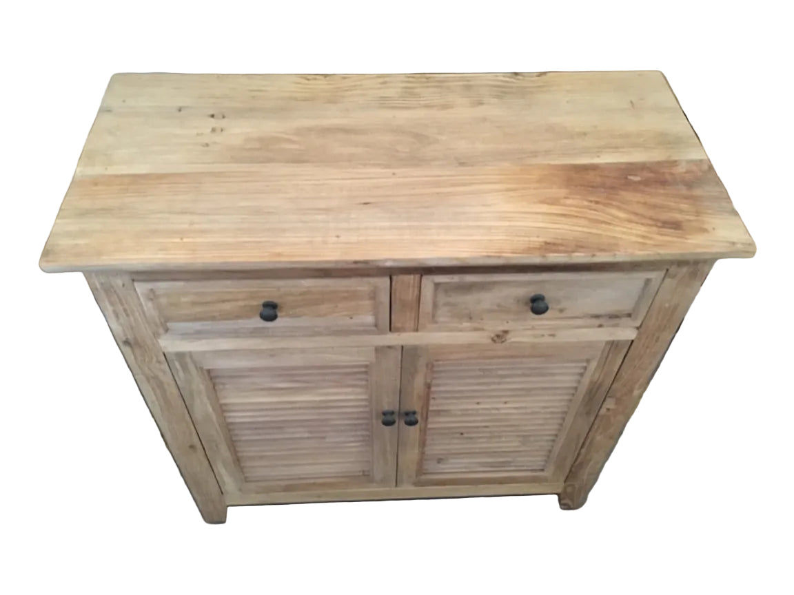 VILLA RUSTIC LOUVRE STYLE BUFFET/SIDEBOARD WITH 2 DOORS & 2 DRAWERS  - MyChocolateWood