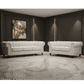 WOODLEY LOUNGE CHESTERFIELD 3-SEATER SOFA + 2-SEATER SOFA COUCH SETTEE IN BEIGE FABRIC - MyChocolateWood