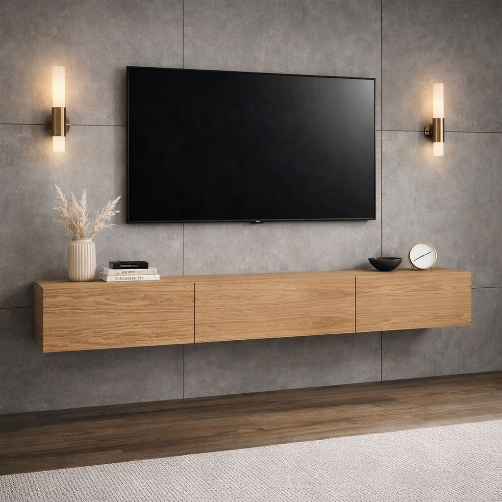 CLAUDE SOLID AMERICAN OAK TV/ENTERTAINMENT UNIT 2 DRAWERS & CENTER DROP DOWN - MyChocolateWood