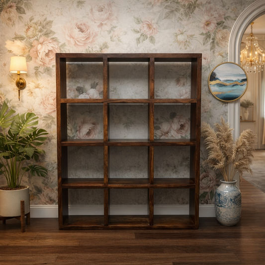 SOLID BENATO INDIAN ROSEWOOD 12 CUBE DISPALY UNIT - FLOOR STOCK CLEARANCE - MyChocolateWood