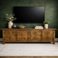 LENNON RUSTIC PROVINCIAL RECYCLED ELM TV UNIT PARQUETRY PATTERN 200 CM - MyChocolateWood