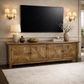 LENNON RUSTIC PROVINCIAL RECYCLED ELM TV UNIT PARQUETRY PATTERN 200 CM - MyChocolateWood