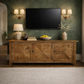 LENNON RUSTIC PROVINCIAL RECYCLED ELM TV UNIT PARQUETRY PATTERN 3 DOORS - MyChocolateWood