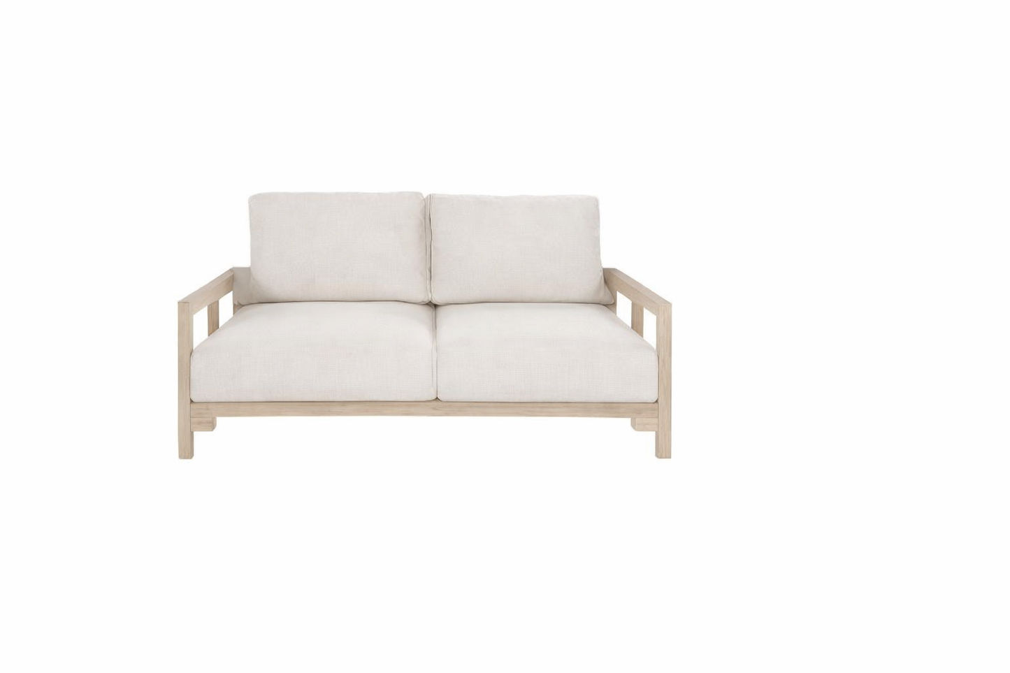 ALANYA HAMPTONS OUTDOOR 2-SEATER SOFA SETTEE EUCALYPTUS FRAME WHITEWASH - MyChocolateWood