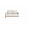 Alanya Hamptons Outdoor 2-Seater Sofa Settee Eucalyptus Frame in Whitewash - Chocolate Wood