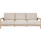 Alanya Hamptons Outdoor 3-Seater Sofa Settee Eucalyptus Frame in Whitewash - Chocolate Wood
