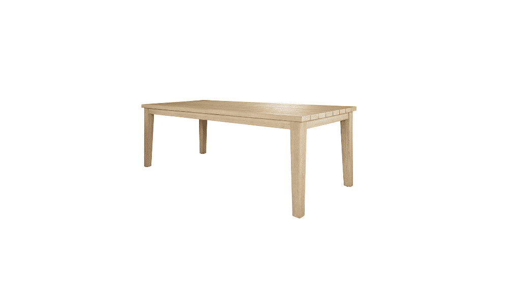 ALANYA OUTDOOR DINING TABLE RECTANGULAR SOLID EUCALYPTUS TIMBER - WHITEWASH - MyChocolateWood