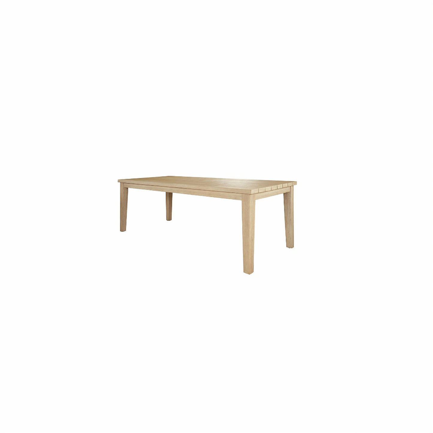 Alanya Solid Eucalyptus Timber Rectangular Outdoor Dining Table 220cm in Whitewash - Chocolate Wood
