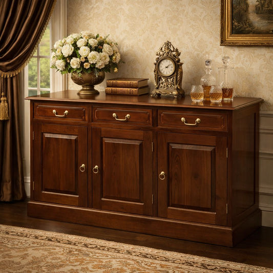 TASMANIA SOLID MAHOGANY BUFFET/SIDEBOARD 3 DOORS & 3 DRAWERS IN MAHOGANY COLOUR - MyChocolateWood