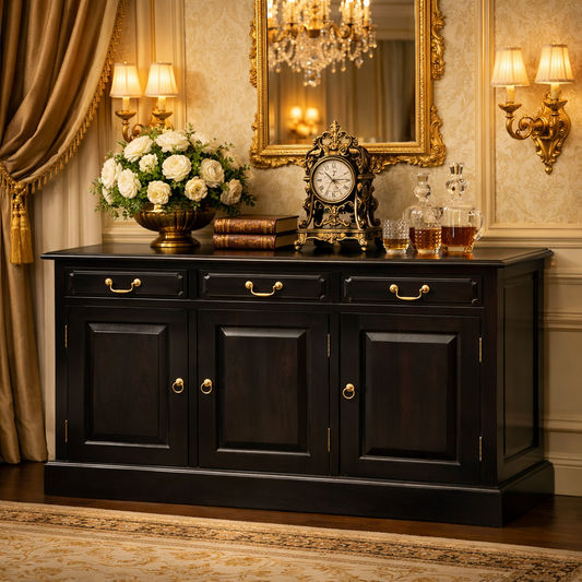TASMANIA SOLID MAHOGANY BUFFET/SIDEBOARD 3 DOORS & 3 DRAWERS  IN CHOCOLATE - MyChocolateWood