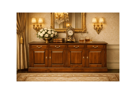 TASMANIA SOLID MAHOGANY 4 DOORS & 4 DRAWERS BUFFET IN MAHOGANY COLOUR - MyChocolateWood